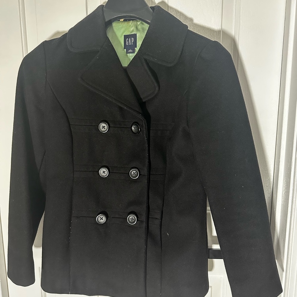 GAP Women's Classic Black Peacoat